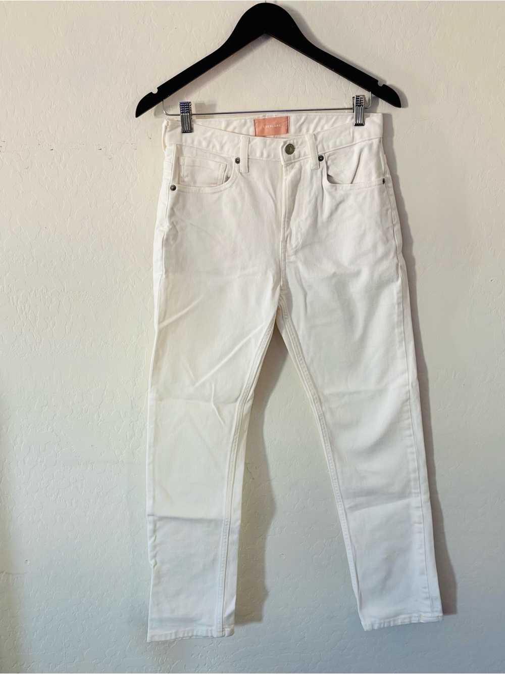 Everlane White High Rise Straight Leg Jeans Size 26 Stretch Denim